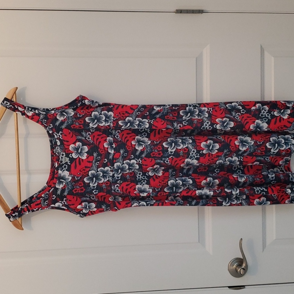 Columbia PFG Dress, Tropical Floral Patterns, Red, White & Blue, Size L - Picture 5 of 11